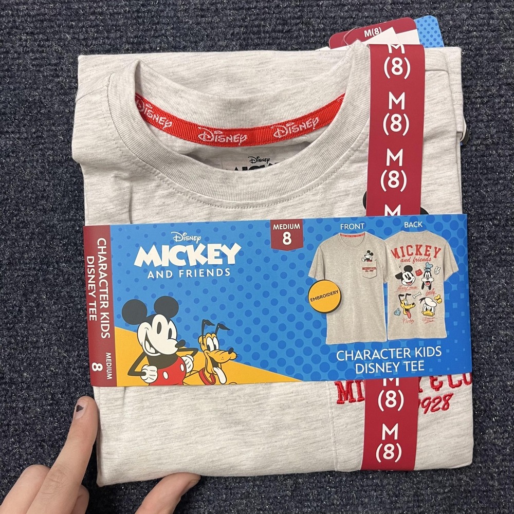 Disney Mickey & Friends Shirt Kids 8 Gray Mickey Co 1928 Graphic Tee T-Shirt